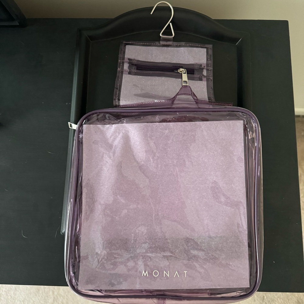 Monat purple clear bathroom caddy square toilette bag